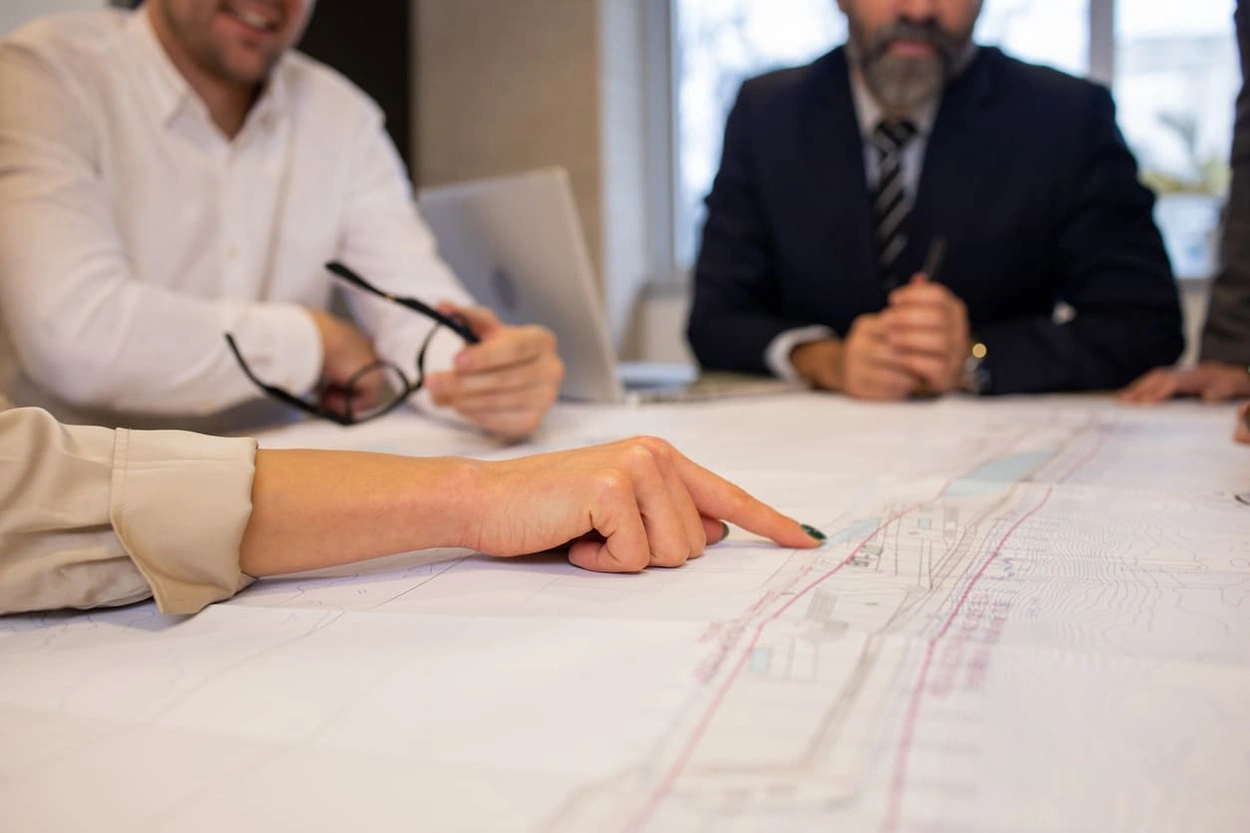 Using GIS data on a printout to discuss project details