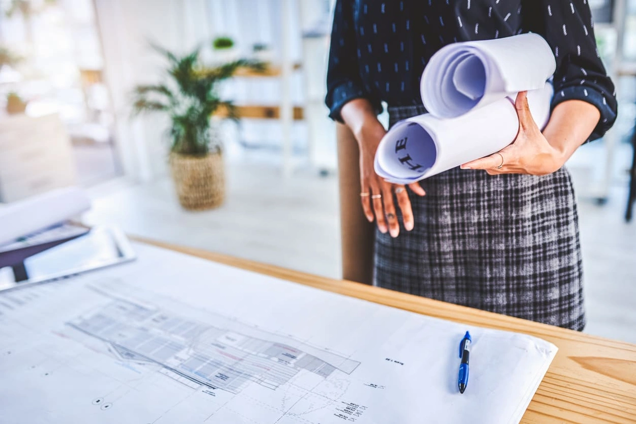 AEC professional using large format printing for infrastructure